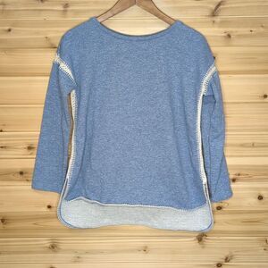 Soft Surroundings Crochet Sweatshirt Blue Size Medium 28822